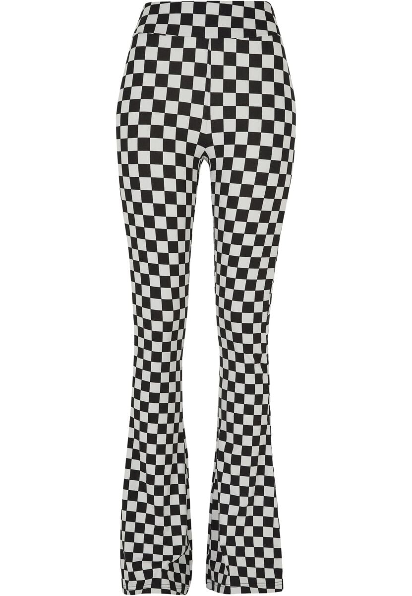 Legging  de Urban Classics - Leggings Évasé à Carreaux - XS à 3XL - pour Femme - noir/blanc - Urban Classics