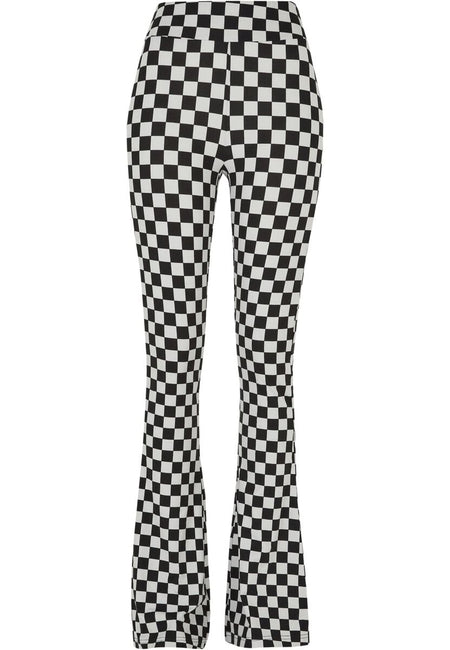 Legging  de Urban Classics - Leggings Évasé à Carreaux - XS à 3XL - pour Femme - noir/blanc - Urban Classics