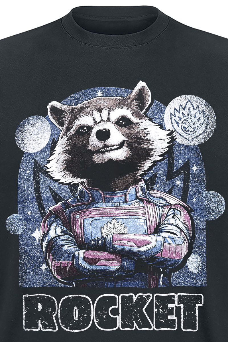 T-Shirt Manches courtes Disney de Les Gardiens De La Galaxie - Les Gardiens de la Galaxie Vol. 3 - Rocket - S à 3XL - pour Homme - noir - Les Gardiens De La Galaxie - View 2