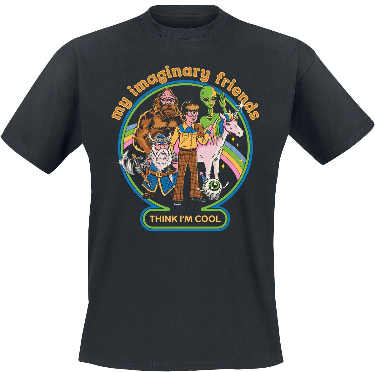 T-Shirt Manches courtes Fun de Steven Rhodes - My Imaginary Friends - S à 4XL - pour Homme - noir - Steven Rhodes