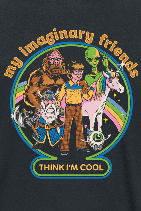 T-Shirt Manches courtes Fun de Steven Rhodes - My Imaginary Friends - S à 4XL - pour Homme - noir - Steven Rhodes - View 2