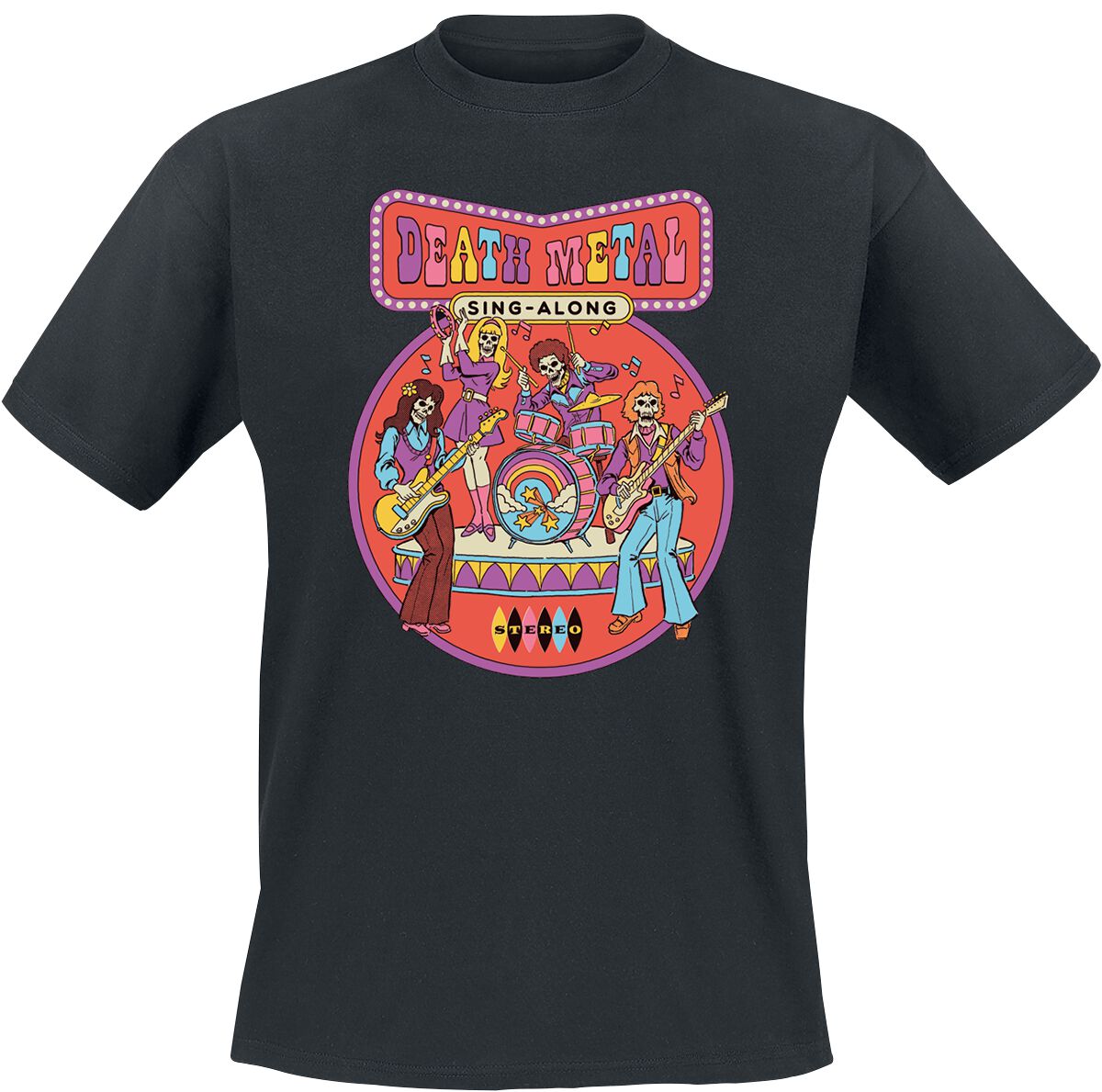 T-Shirt Manches courtes Fun de Steven Rhodes - Death Metal Sing-Along - S à 4XL - pour Homme - noir - Steven Rhodes