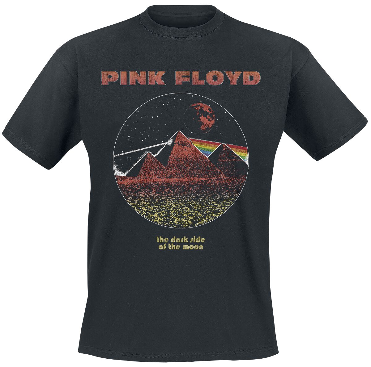 T-Shirt Manches courtes  de Pink Floyd - DSTOM Pyramids Vintage - S à 3XL - pour Homme - noir - Pink Floyd