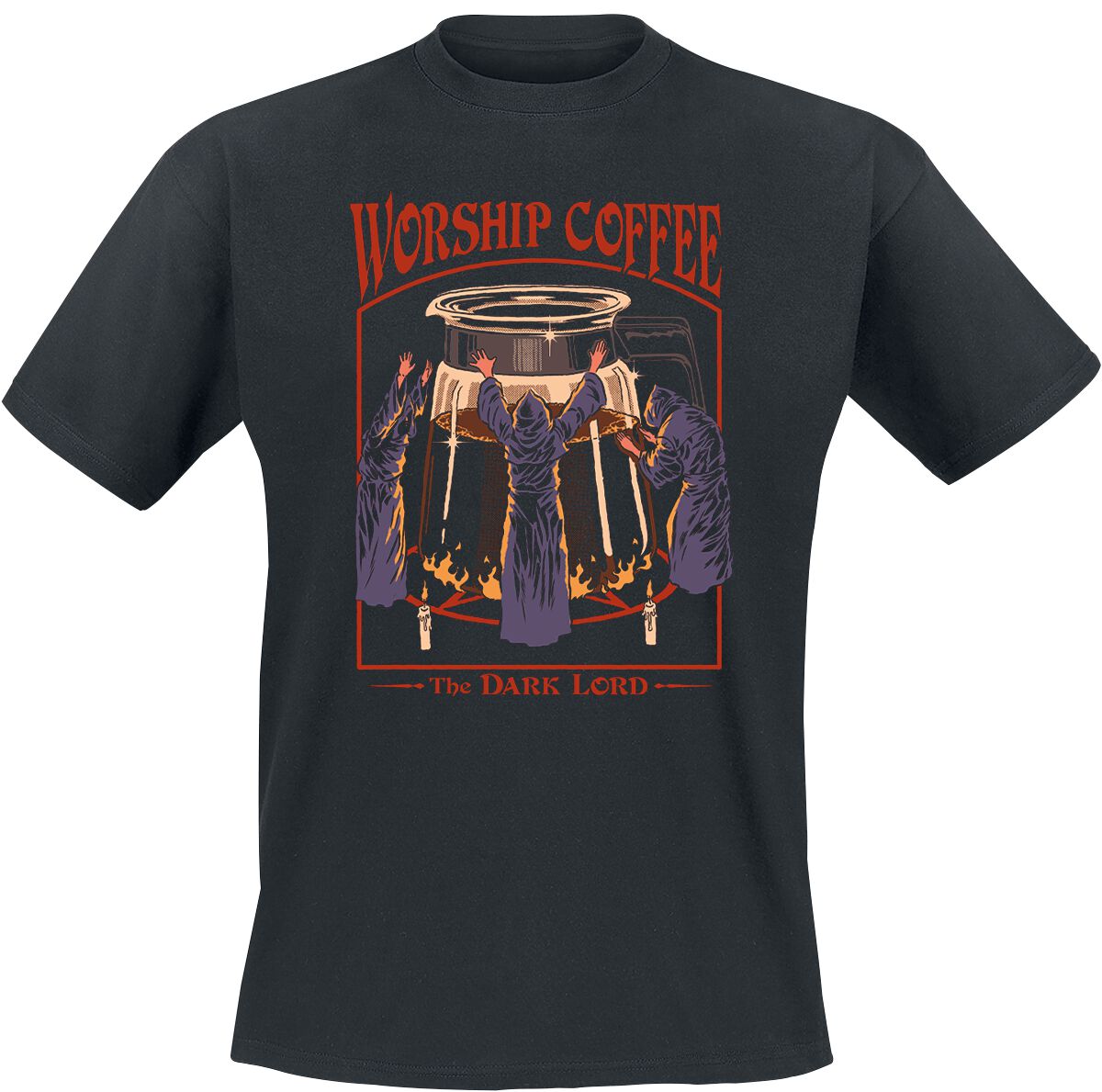T-Shirt Manches courtes Fun de Steven Rhodes - Worship Coffee - S à 4XL - pour Homme - noir - Steven Rhodes