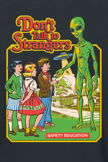T-Shirt Manches courtes Fun de Steven Rhodes - Don't Talk To Strangers - S à 4XL - pour Homme - noir - Steven Rhodes - View 2