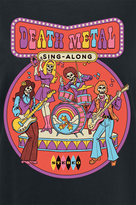 T-Shirt Manches courtes Fun de Steven Rhodes - Death Metal Sing - Along - S à 5XL - pour Femme - noir - Steven Rhodes - View 2