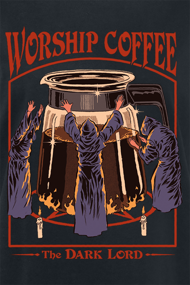 T-Shirt Manches courtes Fun de Steven Rhodes - Worship Coffee - S à 5XL - pour Femme - noir - Steven Rhodes - View 2