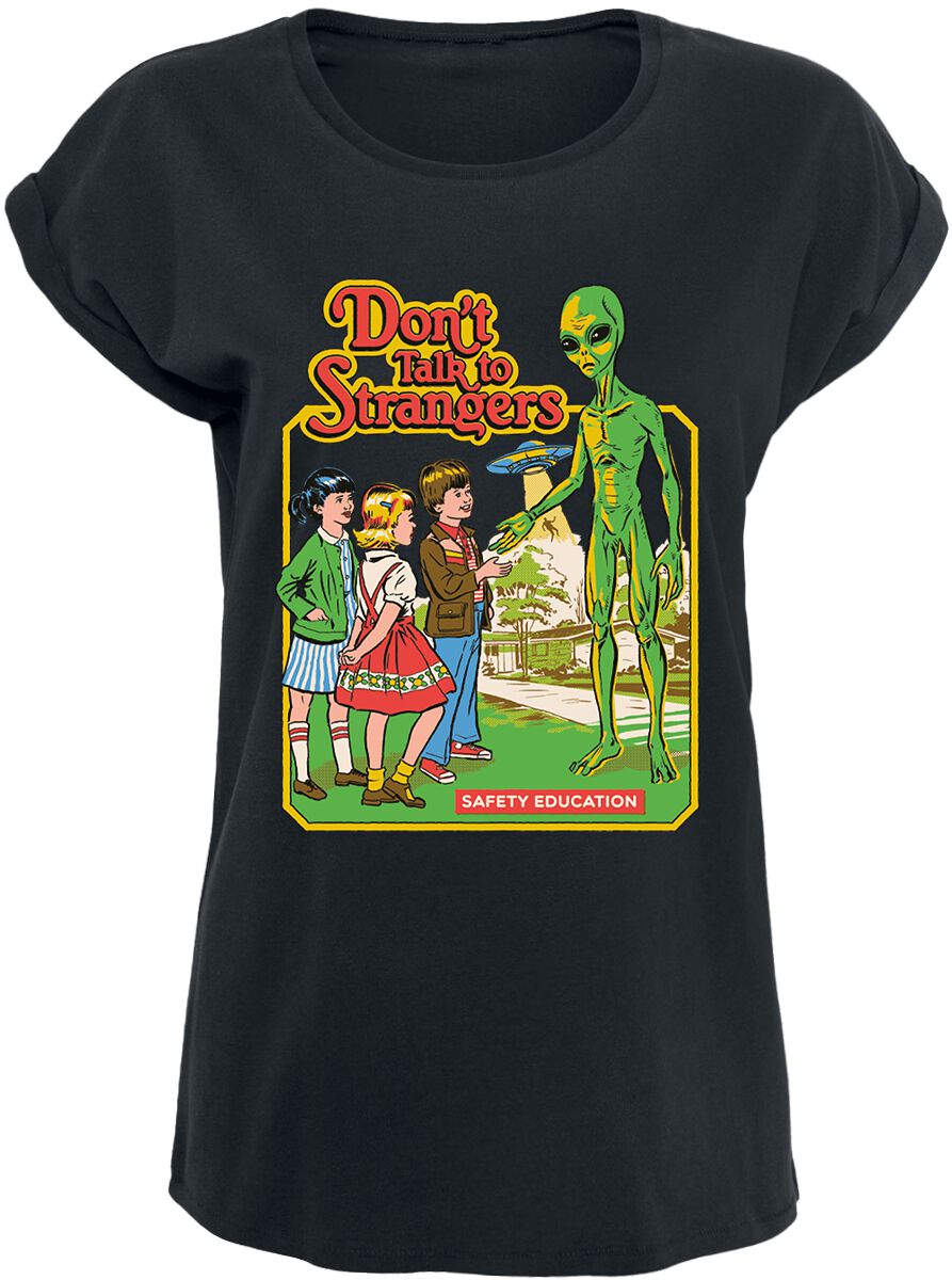 T-Shirt Manches courtes Fun de Steven Rhodes - Don't Talk To Strangers - S à 5XL - pour Femme - noir - Steven Rhodes