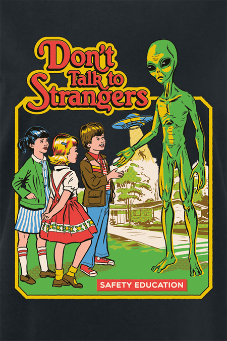 T-Shirt Manches courtes Fun de Steven Rhodes - Don't Talk To Strangers - S à 5XL - pour Femme - noir - Steven Rhodes - View 2