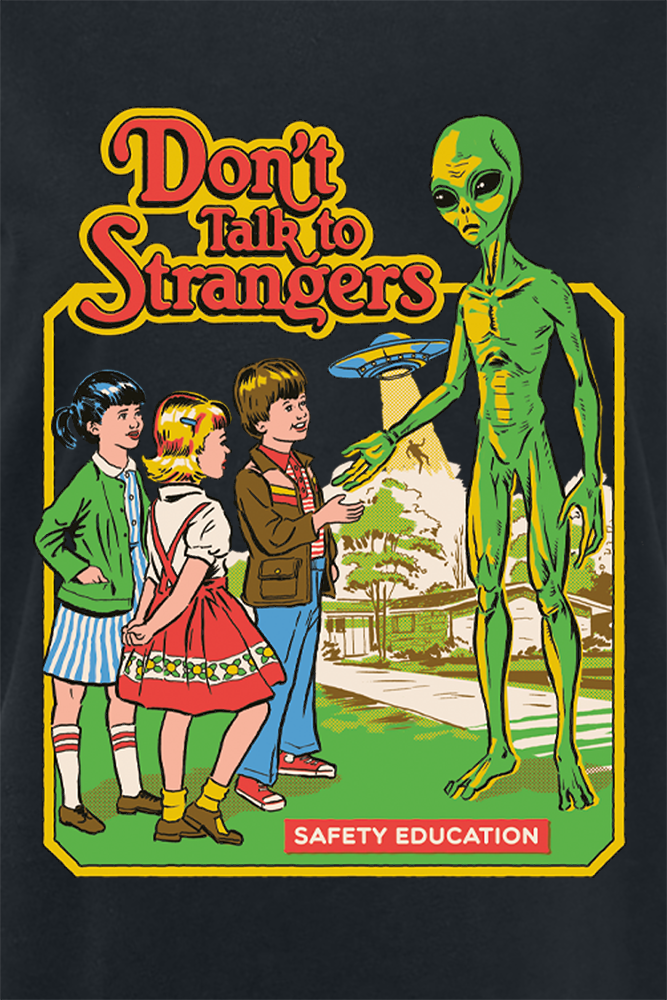 T-Shirt Manches courtes Fun de Steven Rhodes - Don't Talk To Strangers - S à 5XL - pour Femme - noir - Steven Rhodes - View 2