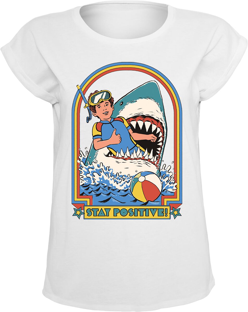 T-Shirt Manches courtes Fun de Steven Rhodes - Stay Positive - M à 5XL - pour Femme - blanc - Steven Rhodes