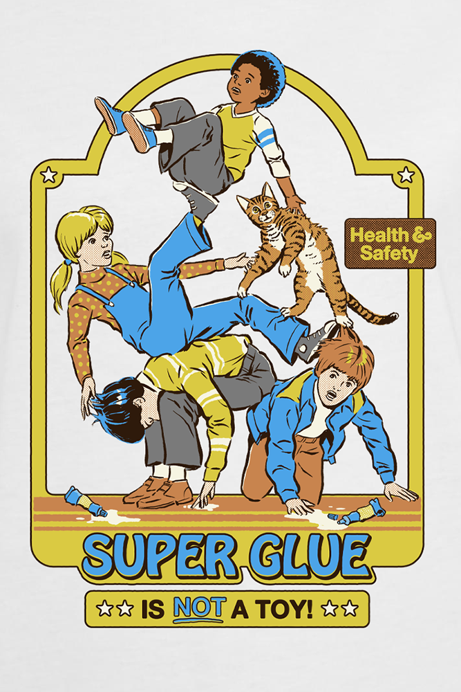 T-Shirt Manches courtes Fun de Steven Rhodes - Super Glue Is Not A Toy - M à XXL - pour Femme - blanc - Steven Rhodes - View 2