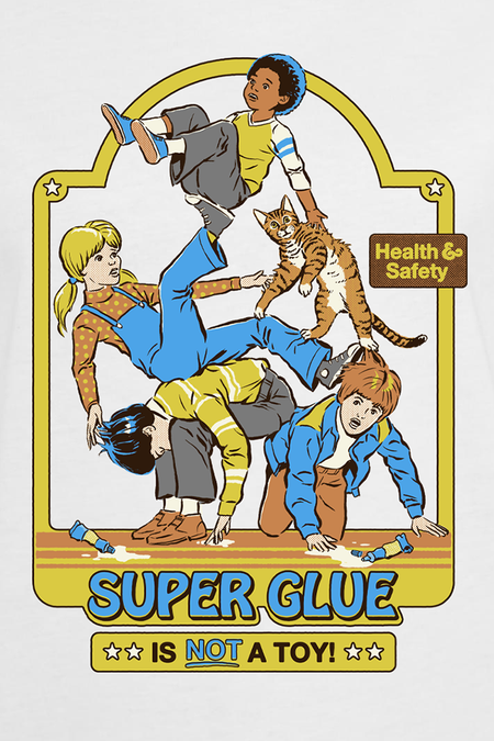 T-Shirt Manches courtes Fun de Steven Rhodes - Super Glue Is Not A Toy - M à XXL - pour Femme - blanc - Steven Rhodes - View 2
