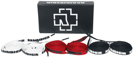 Lacets  de Rammstein - Schnürsenkel-Box - Standard - pour Unisexe - noir/rouge/blanc - Rammstein