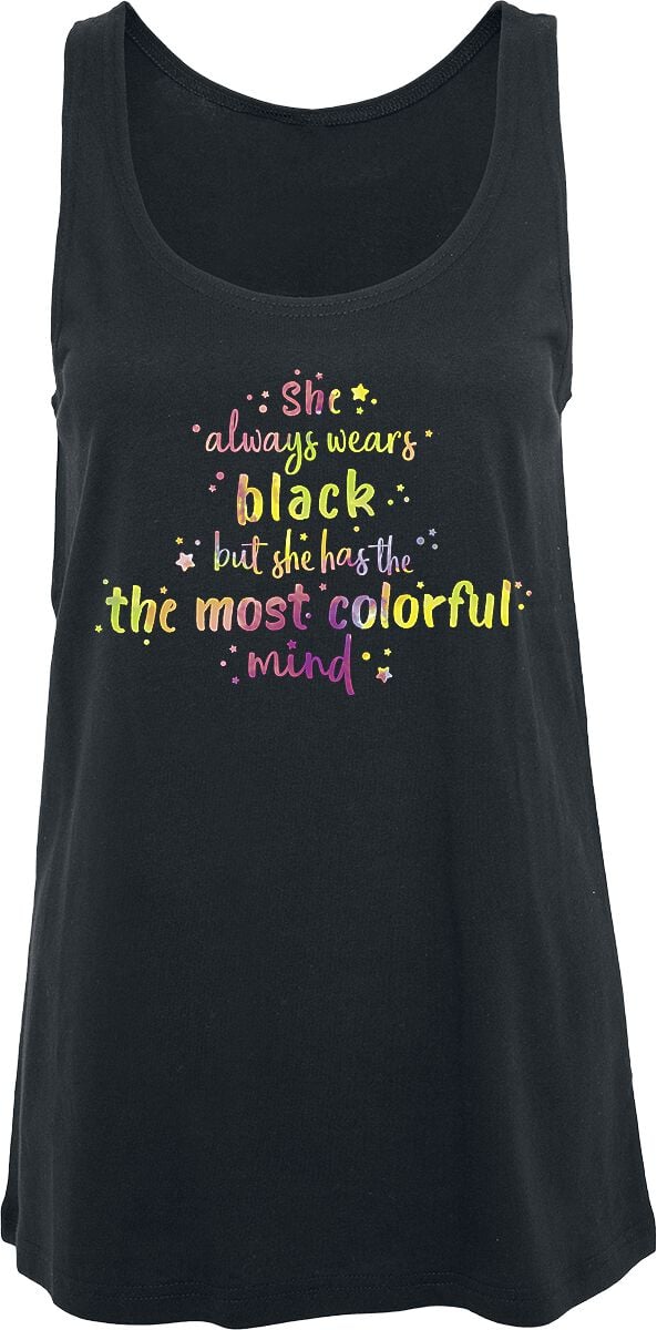 Top Fun de Slogans - Colorful Mind - M - pour Femme - noir - Slogans