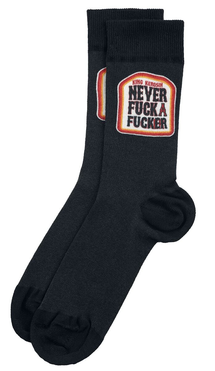 Chaussettes  de King Kerosin - Never Fuck A Fucker Socks - EU39-42 à EU 43-46 - pour Homme - gris - King Kerosin