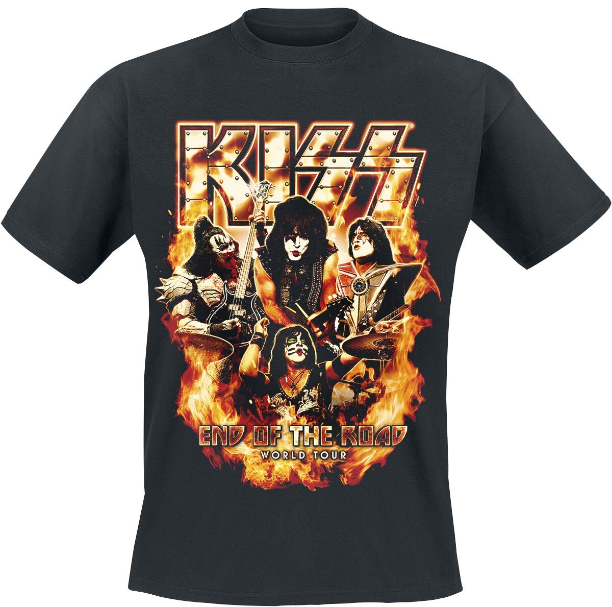 T-Shirt Manches courtes  de Kiss - EOTR Tour 2023 On Fire - M à XXL - pour Homme - noir - Kiss