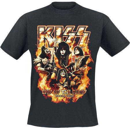 T-Shirt Manches courtes  de Kiss - EOTR Tour 2023 On Fire - M à XXL - pour Homme - noir - Kiss