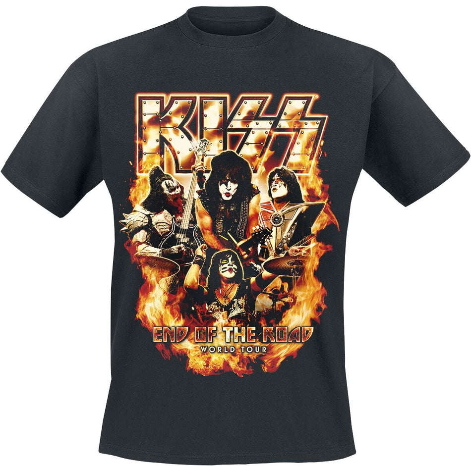 T-Shirt Manches courtes  de Kiss - EOTR Tour 2023 On Fire - M à XXL - pour Homme - noir - Kiss