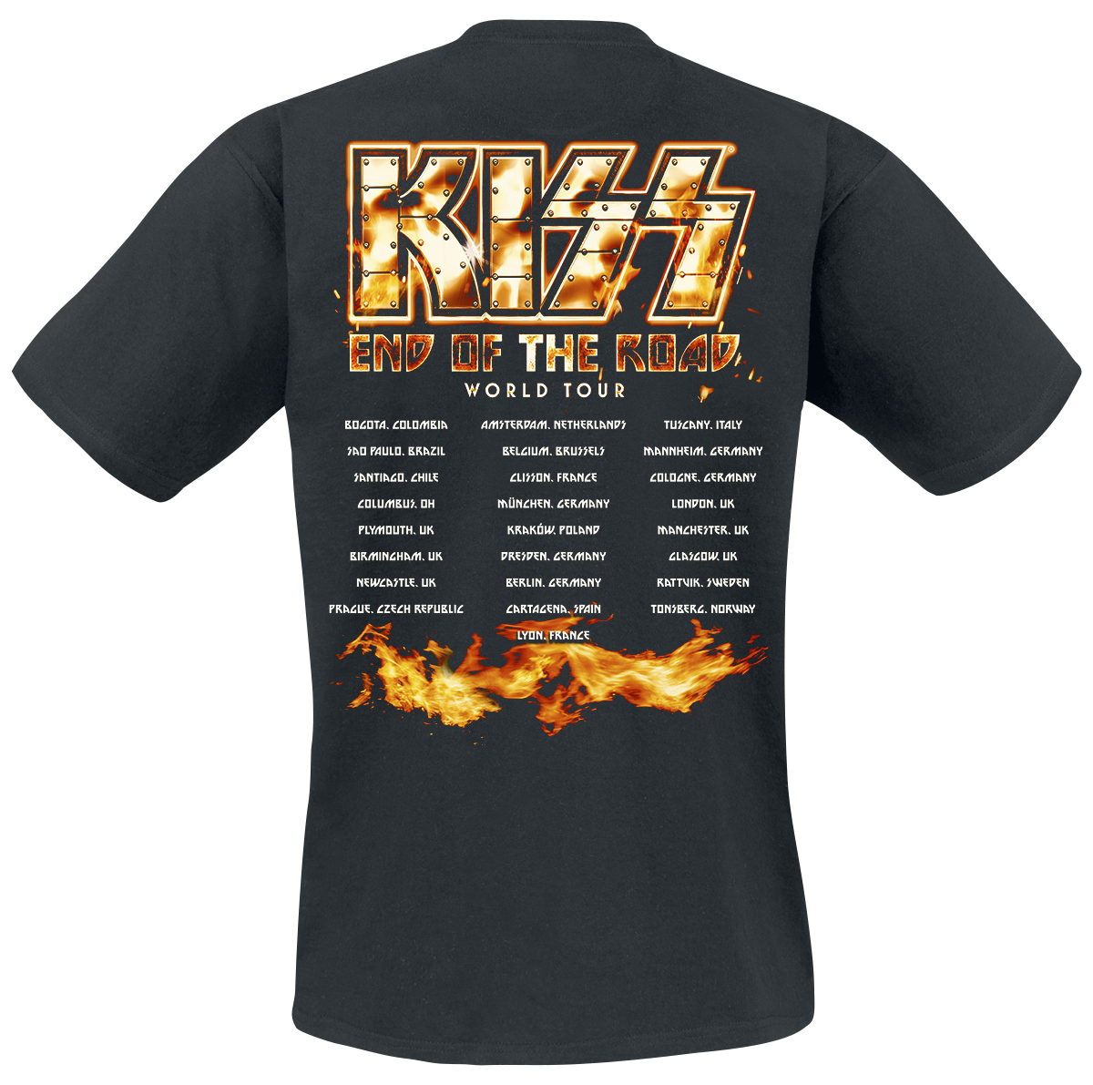 T-Shirt Manches courtes  de Kiss - EOTR Tour 2023 On Fire - M à XXL - pour Homme - noir - Kiss - View 2