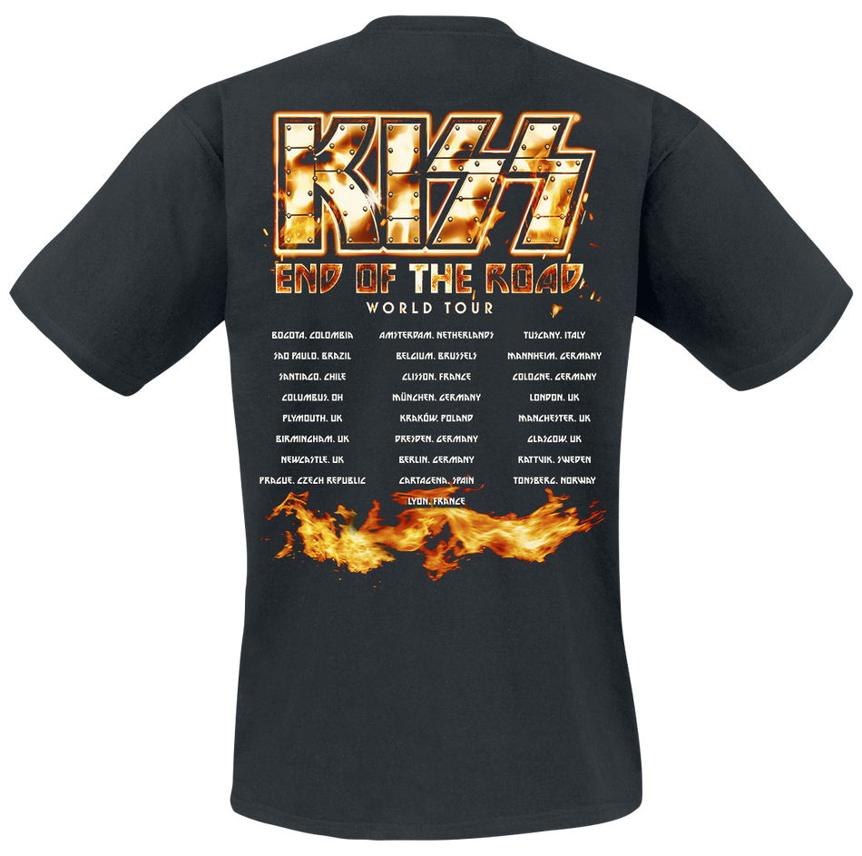 T-Shirt Manches courtes  de Kiss - EOTR Tour 2023 On Fire - M à XXL - pour Homme - noir - Kiss - View 2