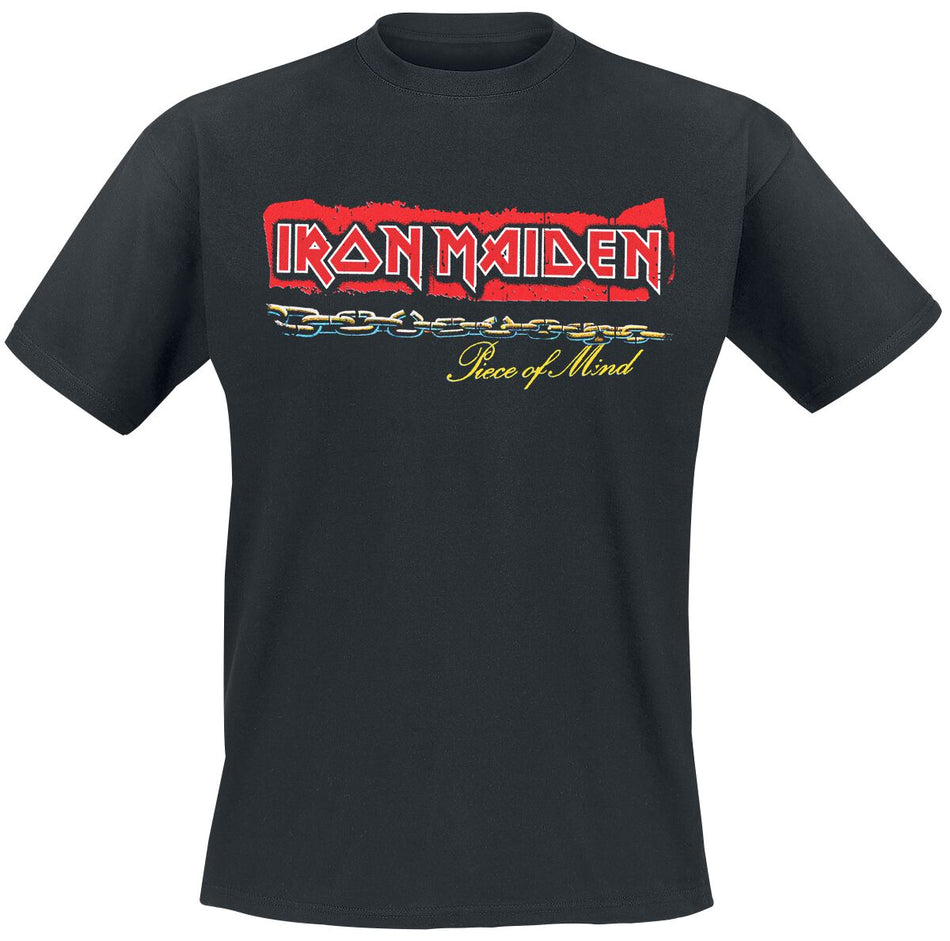 T-Shirt Manches courtes  de Iron Maiden - POM Red Strip Logo Tracklist - M à 3XL - pour Homme - noir - Iron Maiden