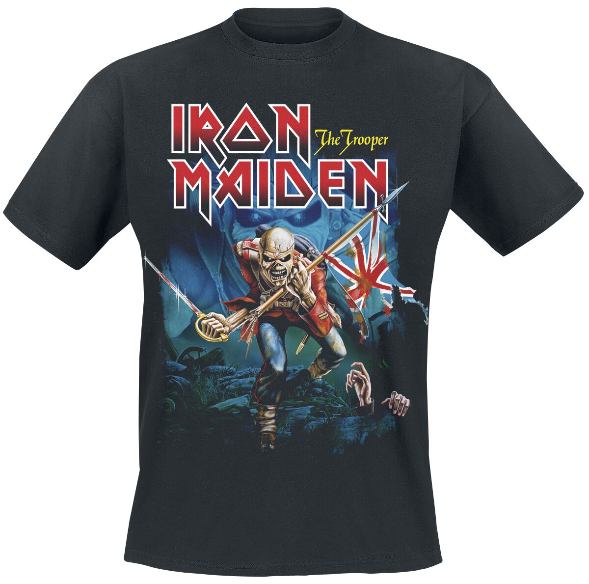 T-Shirt Manches courtes  de Iron Maiden - POM Trooper Eddie Large Eyes - S à 4XL - pour Homme - noir - Iron Maiden