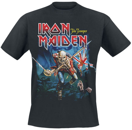 T-Shirt Manches courtes  de Iron Maiden - POM Trooper Eddie Large Eyes - S à 4XL - pour Homme - noir - Iron Maiden