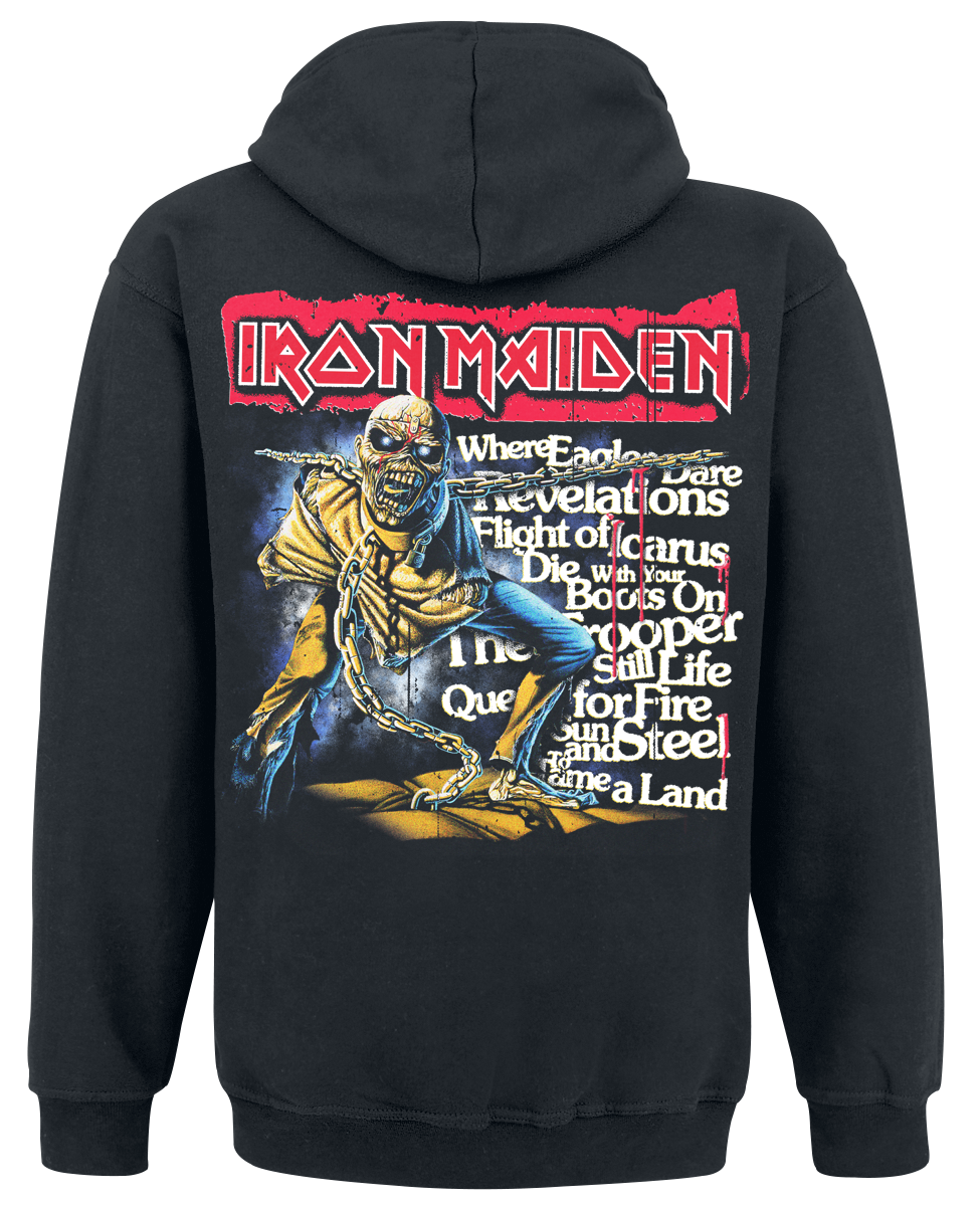 Sweat-shirt à capuche  de Iron Maiden - POM Red Strip Logo Tracklist - S à 5XL - pour Homme - noir - Iron Maiden - View 2