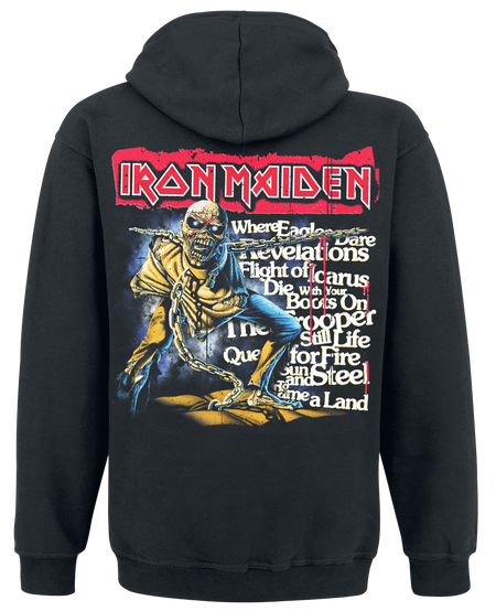 Sweat-shirt à capuche  de Iron Maiden - POM Red Strip Logo Tracklist - S à 5XL - pour Homme - noir - Iron Maiden - View 2