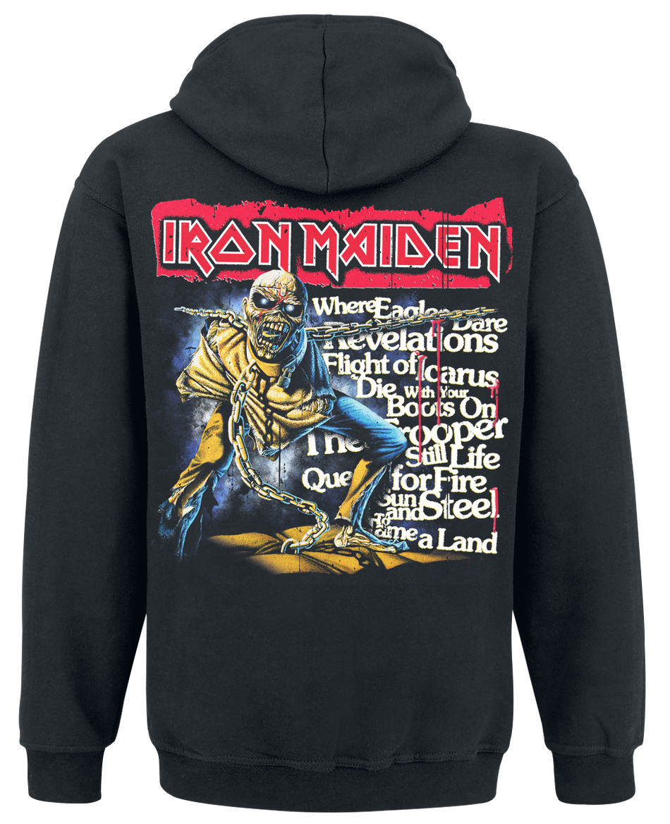 Sweat-shirt à capuche  de Iron Maiden - POM Red Strip Logo Tracklist - S à 5XL - pour Homme - noir - Iron Maiden - View 2