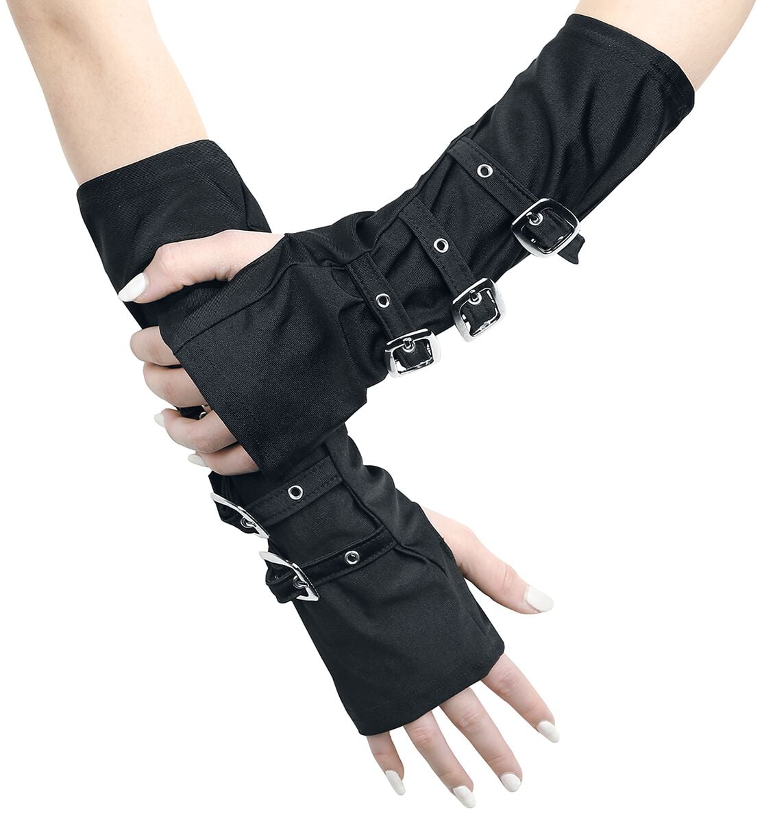 Mitaines montantes Gothic de Pamela Mann - Gants Boucles - pour Femme - noir - Pamela Mann
