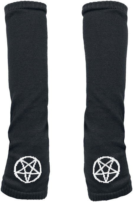 Mitaines montantes Gothic de Pamela Mann - Gants Pentagramme - pour Femme - noir/blanc - Pamela Mann - View 2