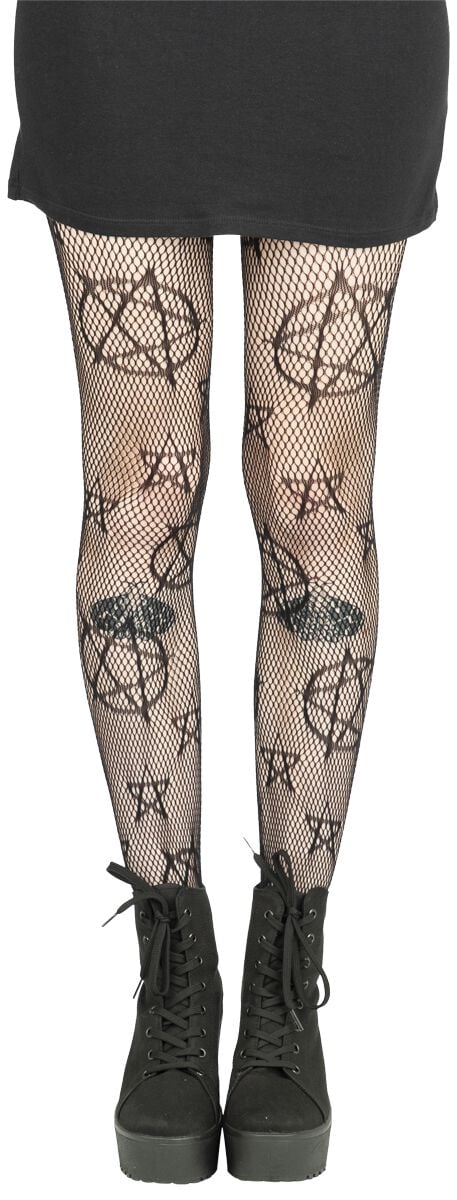 Collant Gothic de Pamela Mann - Collants Résille Pentagramme - S-XL - pour Femme - noir - Pamela Mann