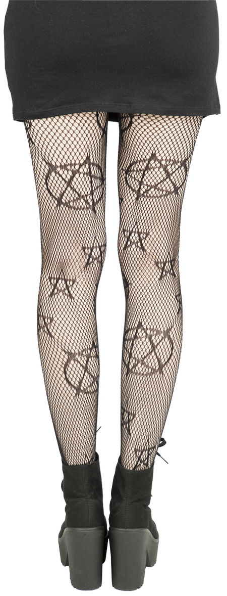 Collant Gothic de Pamela Mann - Collants Résille Pentagramme - S-XL - pour Femme - noir - Pamela Mann - View 2