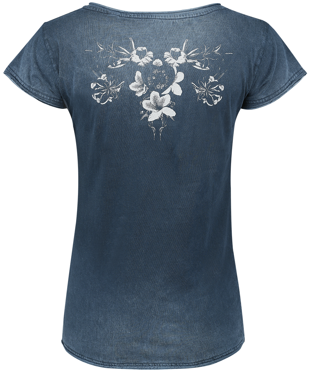 T-Shirt Manches courtes  de Nirvana - Flowers - S à XXL - pour Femme - marine - Nirvana - View 2