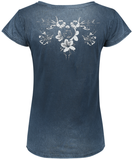 T-Shirt Manches courtes  de Nirvana - Flowers - S à XXL - pour Femme - marine - Nirvana - View 2