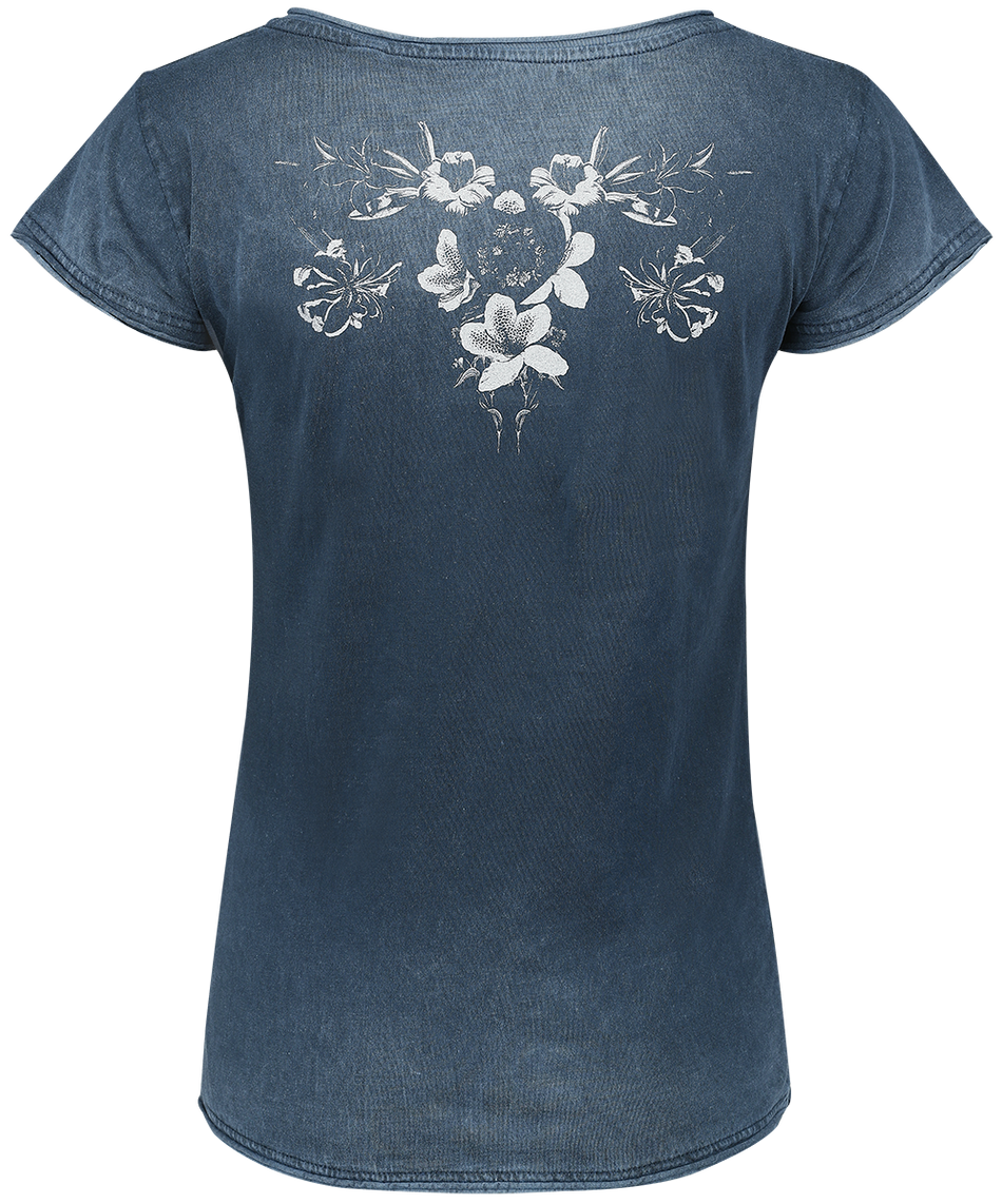 T-Shirt Manches courtes  de Nirvana - Flowers - S à XXL - pour Femme - marine - Nirvana - View 2