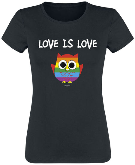 T-Shirt Manches courtes Fun de Tierisch - Rainbow - Love Is Love - S à XXL - pour Femme - noir - Tierisch