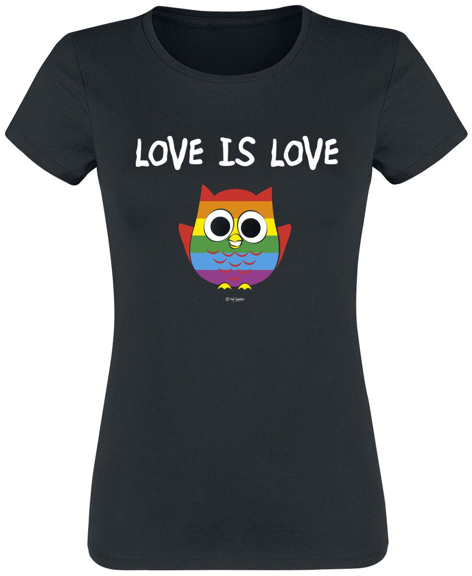 T-Shirt Manches courtes Fun de Tierisch - Rainbow - Love Is Love - S à XXL - pour Femme - noir - Tierisch