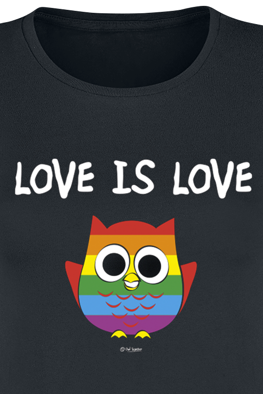 T-Shirt Manches courtes Fun de Tierisch - Rainbow - Love Is Love - S à XXL - pour Femme - noir - Tierisch - View 2