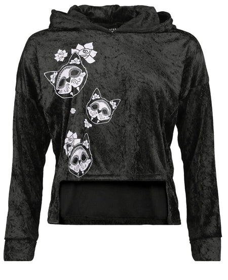 Sweat-shirt à capuche Gothic de Outer Vision - Iman - L à XXL - pour Femme - noir - Outer Vision
