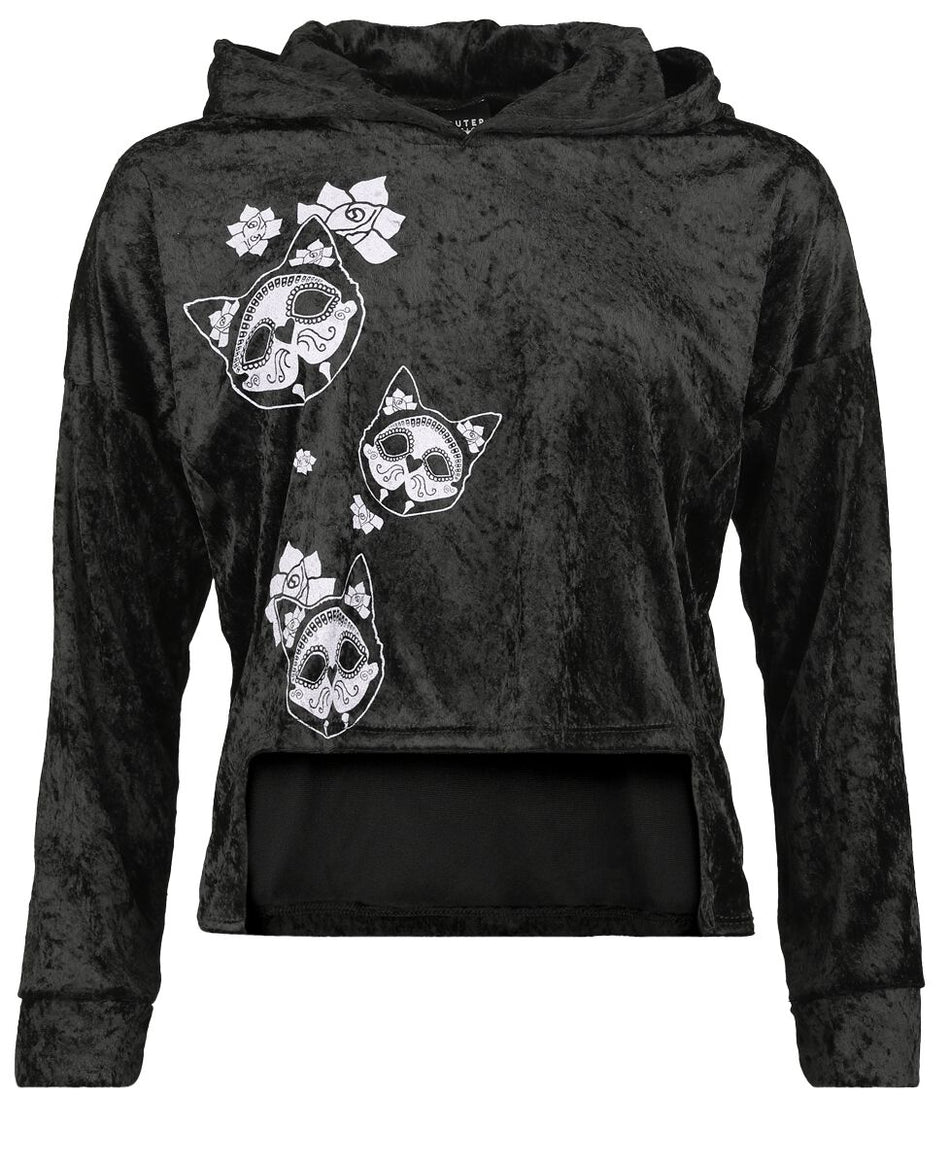 Sweat-shirt à capuche Gothic de Outer Vision - Iman - L à XXL - pour Femme - noir - Outer Vision