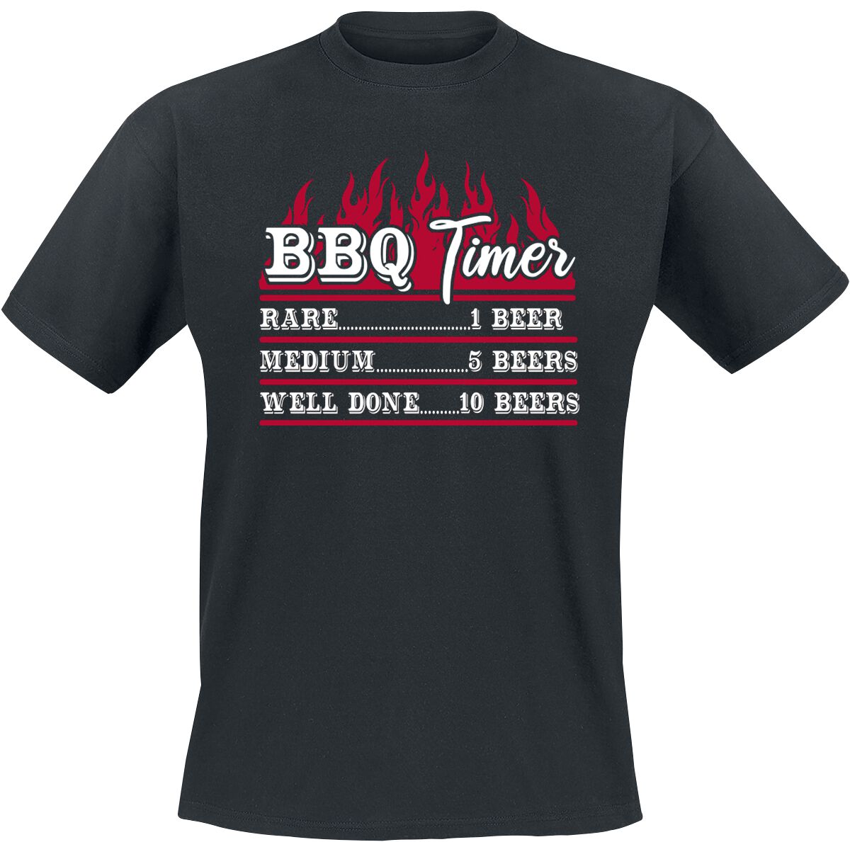 T-Shirt Manches courtes Fun de Food - BBQ Times - M à 4XL - pour Homme - noir - Food