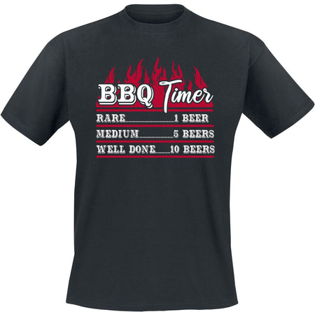 T-Shirt Manches courtes Fun de Food - BBQ Times - M à 4XL - pour Homme - noir - Food