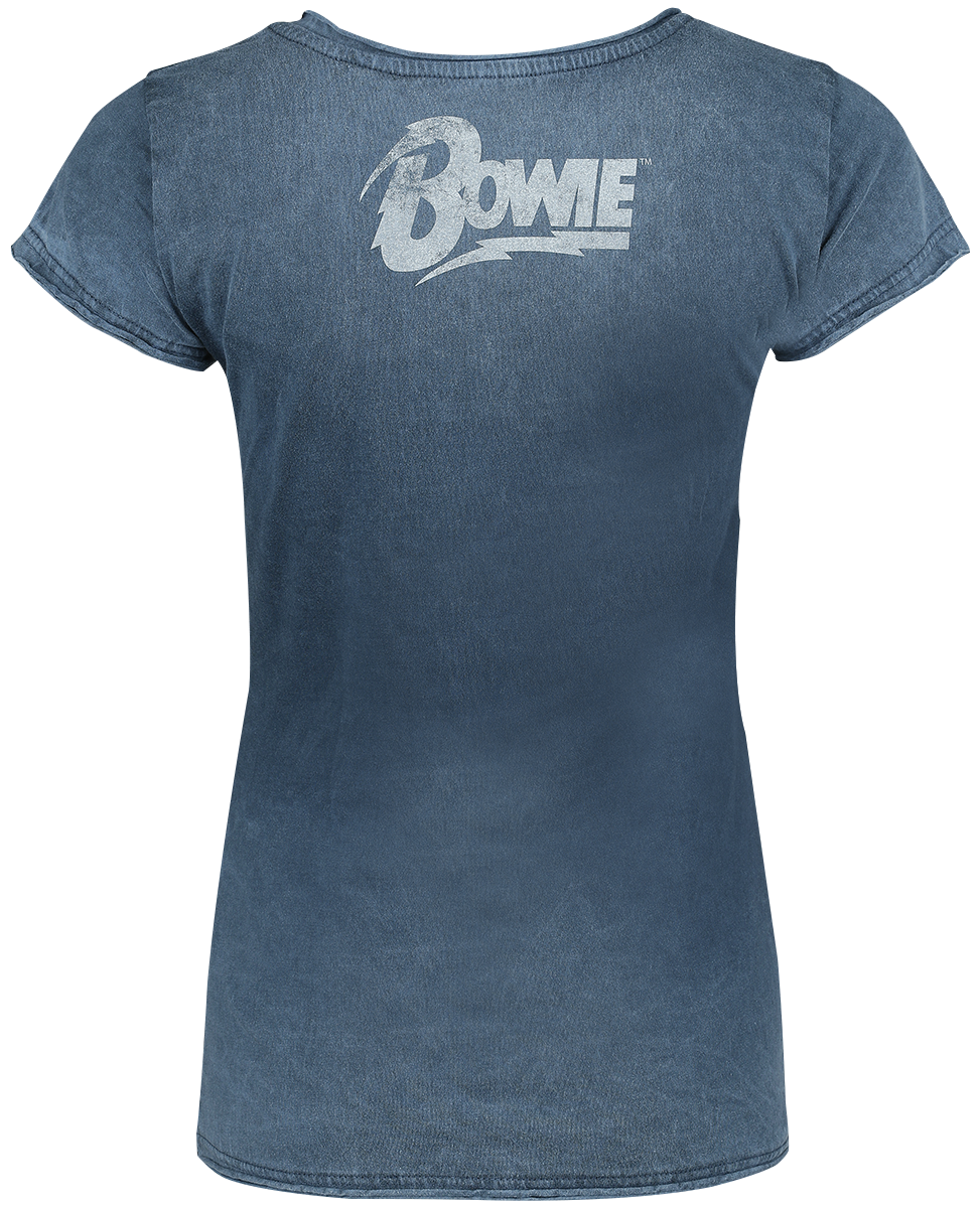 T-Shirt Manches courtes  de David Bowie - Lightning Bolt - S à XXL - pour Femme - bleu - David Bowie - View 2