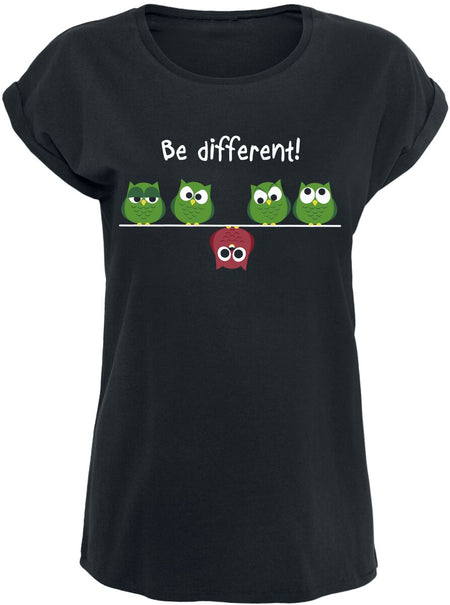 T-Shirt Manches courtes Fun de Be Different! - S à 4XL - pour Femme - noir - Be Different!