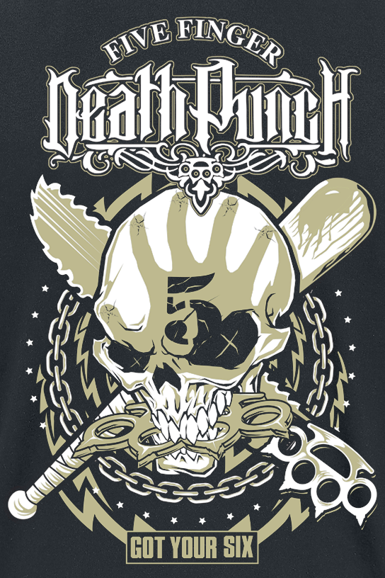 T-Shirt Manches courtes  de Five Finger Death Punch - Got Your Six Bootleg - S à XXL - pour Homme - noir - Five Finger Death Punch - View 2