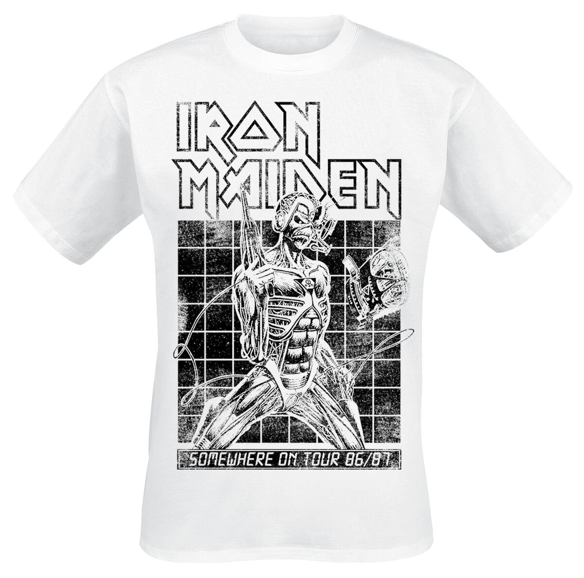 T-Shirt Manches courtes  de Iron Maiden - Sit Tour 86/87 - S à 4XL - pour Homme - blanc - Iron Maiden