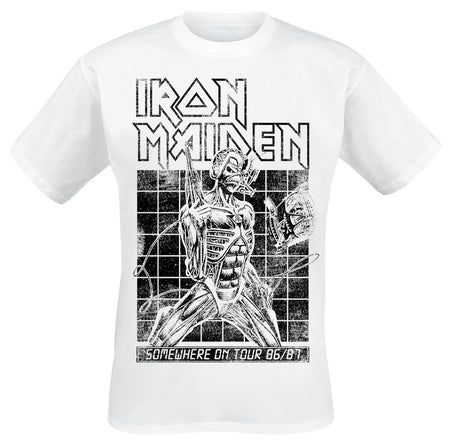 T-Shirt Manches courtes  de Iron Maiden - Sit Tour 86/87 - S à 4XL - pour Homme - blanc - Iron Maiden